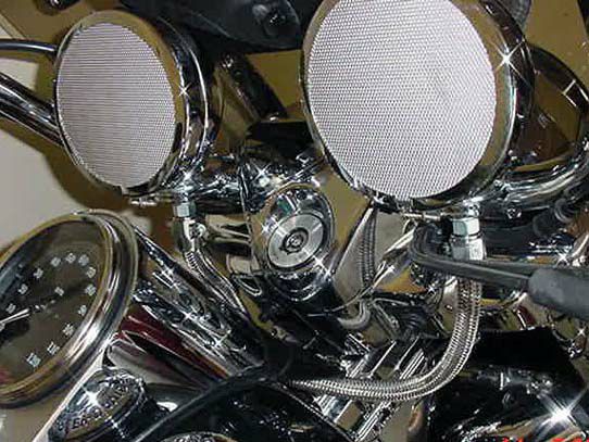 RUMBLE ROAD ウルトラ・ステレオスピーカー　70W+70Wアンプ内蔵　クローム  1.25インチ-02