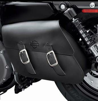 シングルサイド・スイングアームバッグ ブラックレザー-01