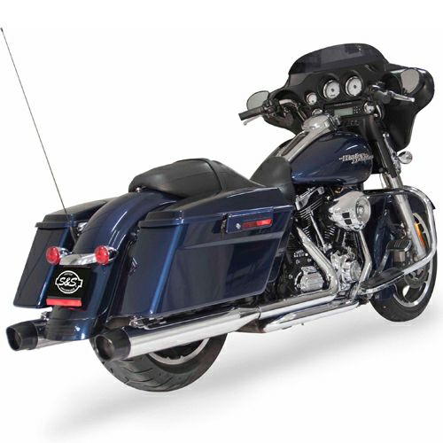 S＆S 4インチ レースツアーマフラー用エンドキャップ　スカルプチャー/ブラック-02