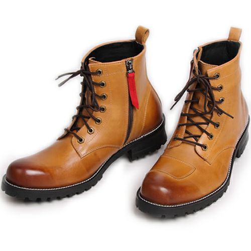 【DEGNER/デグナー】シフトガード付レザーZIPブーツ/ブラウン-01