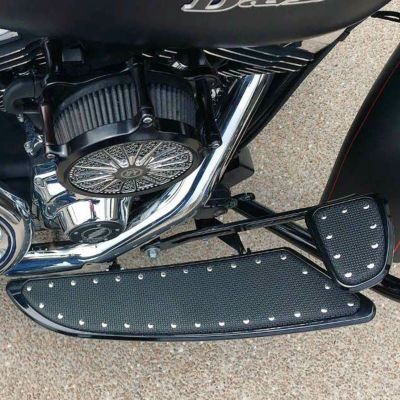 CycleSmiths エクステンド フットボード バナナボード ブラック/クローム・リベット