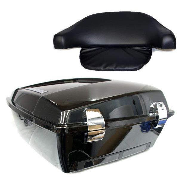 コンプリート CHOPPEDツアーパック ビビッドブラック、プレミアムラッチ ラウンドバックレスト リフレクター無し-01