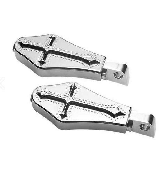 Precision Billet Darkside フットペグ クローム-02