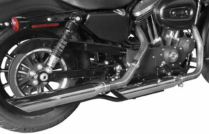 CYCLE SHACK '14以降スポーツスター用 3インチ ドラッグパイプ　スリップオン スラッシュダウンマフラー-01