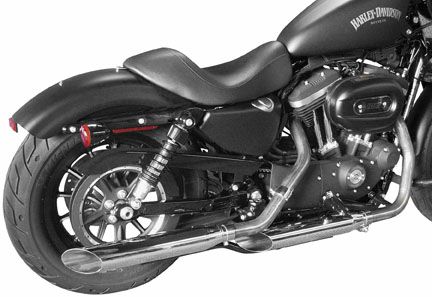 CYCLE SHACK '14以降スポーツスター用　3インチ ドラッグパイプ　スリップオン スラッシュカットマフラー-01