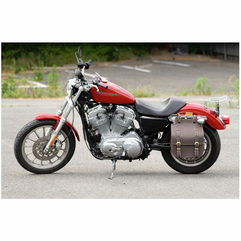 【SALE】デグナー レザーサドルバッグ ダークブラウン-01