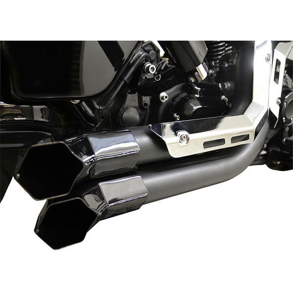 LA Choppers Fusion エキゾーストシステム　ブラック/クロームシールド/ブラックエンドチップ-01