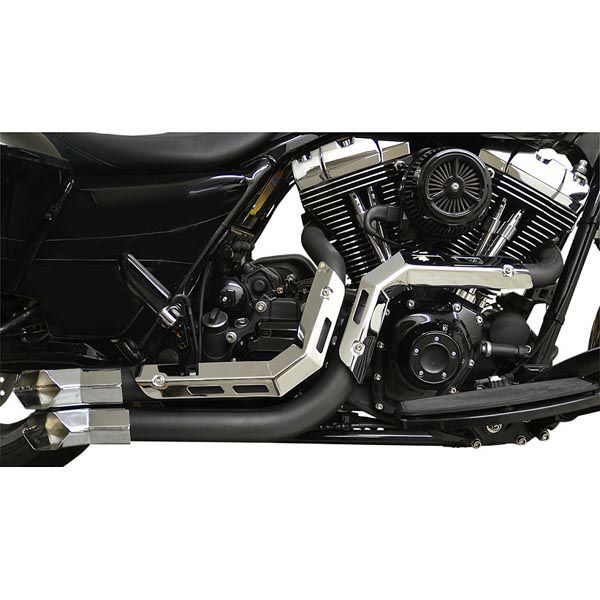 LA Choppers Fusion エキゾーストシステム　ブラック/クロームシールド/クロームエンドチップ-01