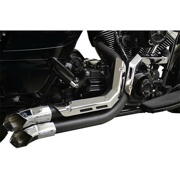 LA Choppers Fusion エキゾーストシステム　ブラック/クロームシールド/クロームエンドチップ-02