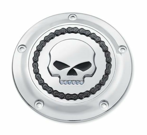 スカル＆チェーンコレクション・ダービーカバー　クローム/ジュエルスカル-01