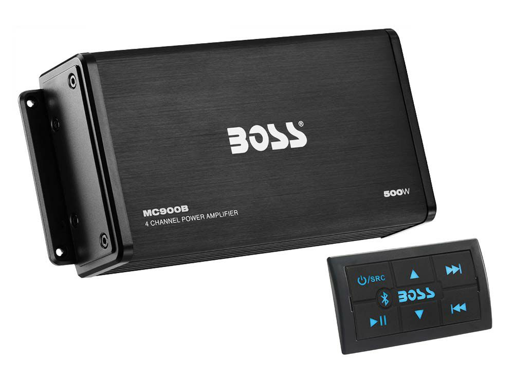 BOSS 500W 4CH アンプ（防雨仕様）リモコン付き Bluetooth対応 