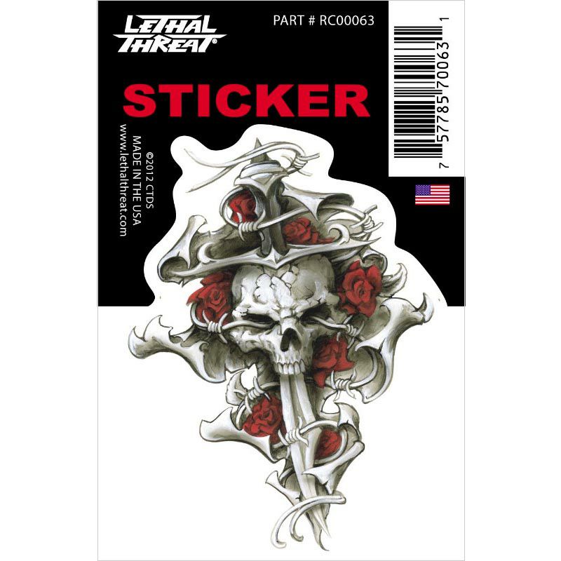 デカール ROSES DAGGER SKULL MINI-01