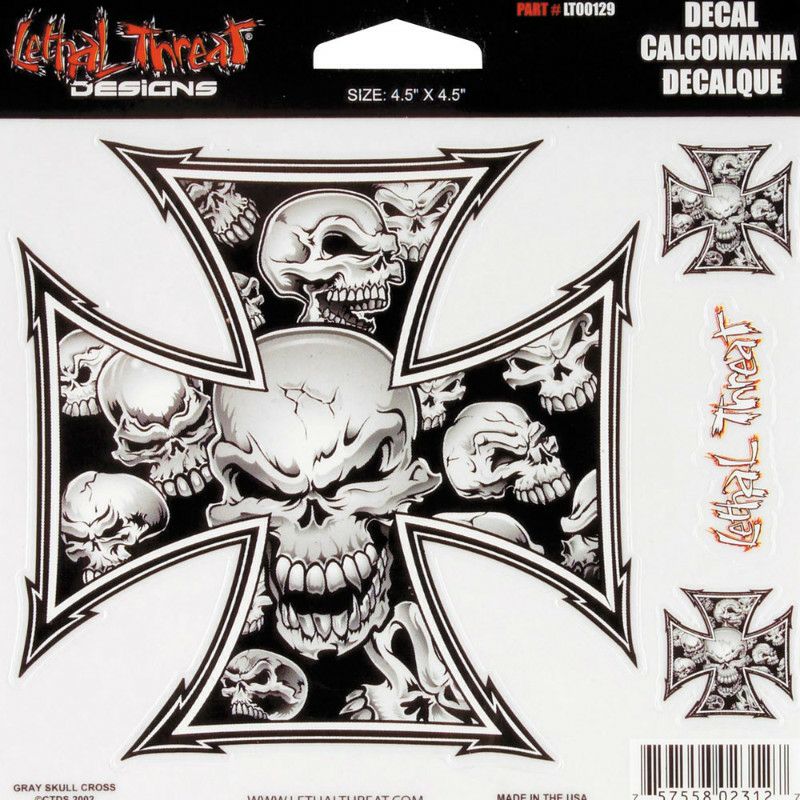 デカール GREY SKULL CROSS-01