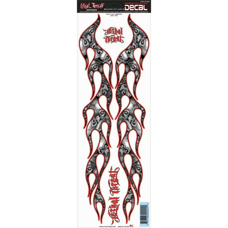 デカール SKULL PILE FLMES RED-01