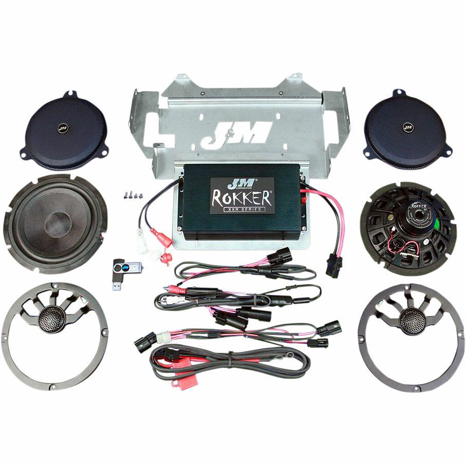 J&M ROKKER シリーズ 330w アンプ 2スピーカー インストールキット FLHT、FLHX用-01