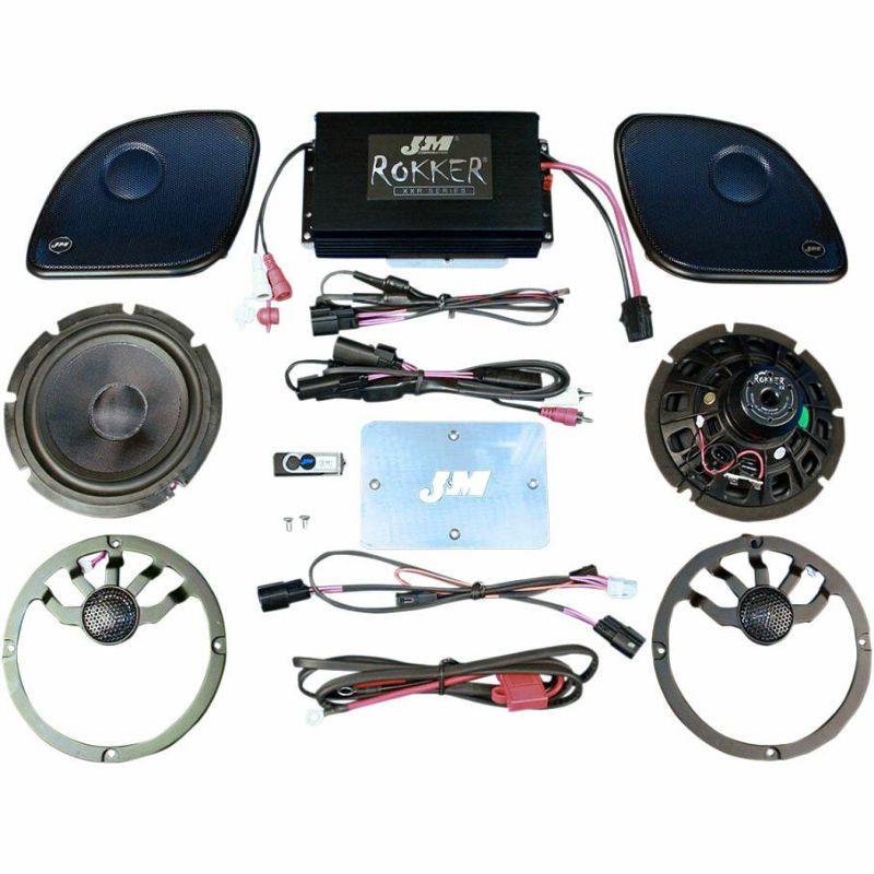 J&M ROKKER シリーズ 330w アンプ 2スピーカー インストールキット FLTRU/X用-01
