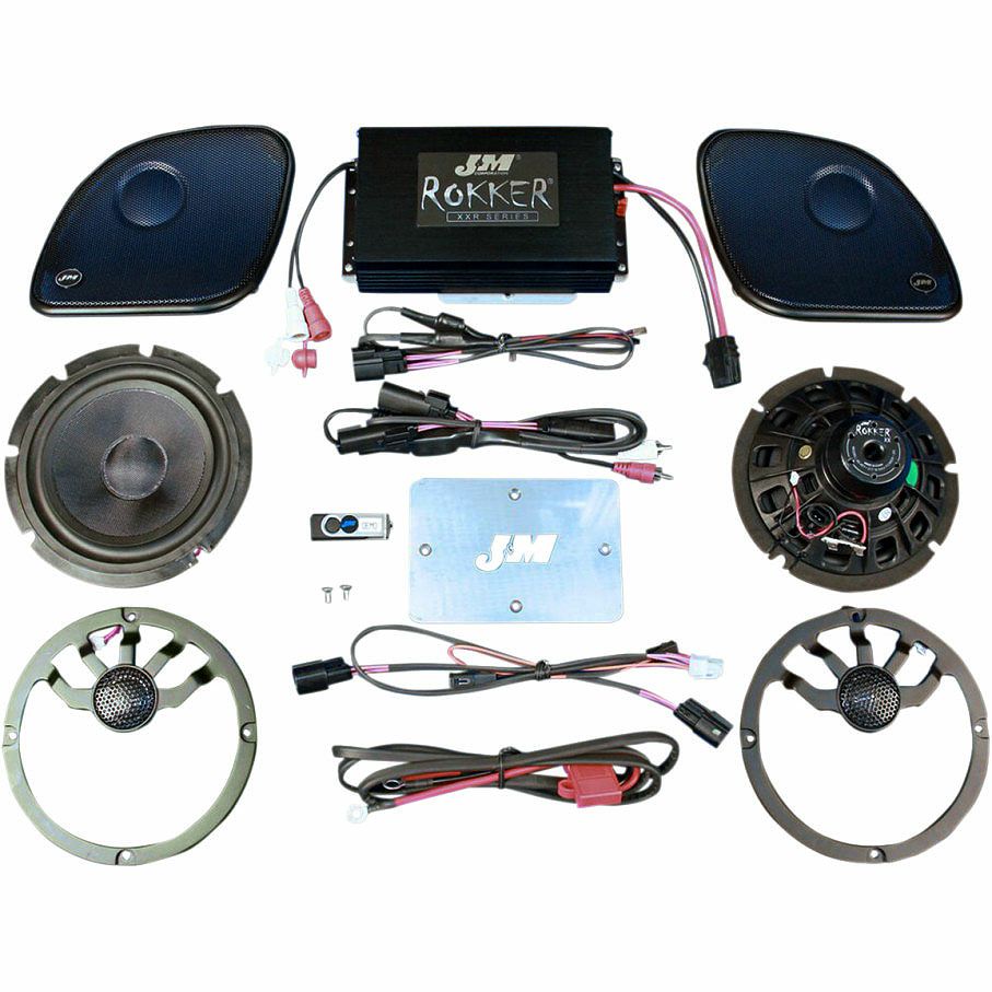 J&M ROKKER シリーズ 330w アンプ 2スピーカー インストールキット FLTRU/X用-01