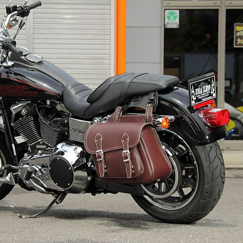 デグナー ウィンカー避けレザーサドルバッグ ブラウン-01