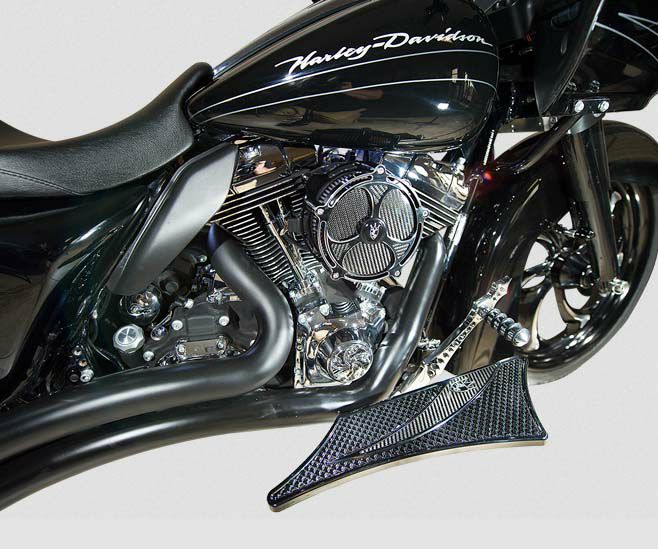 Precision Billet Carbon Tech フロアボード ブラック/シルバーカーボン-02