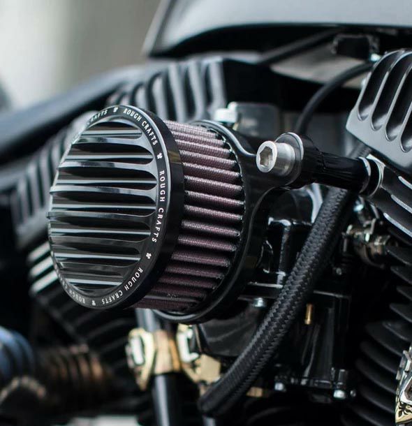 ROUGH CRAFTS 小型エアクリーナー ブラック スポーツスター |ハーレー 