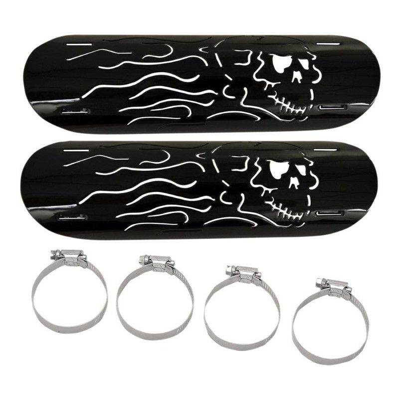 Drag Specialties フレイミングスカル ヒートシールド ブラック-01