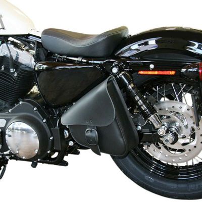 Willie Max レザー スイングアームバッグ ブラックバックル　スポーツスター