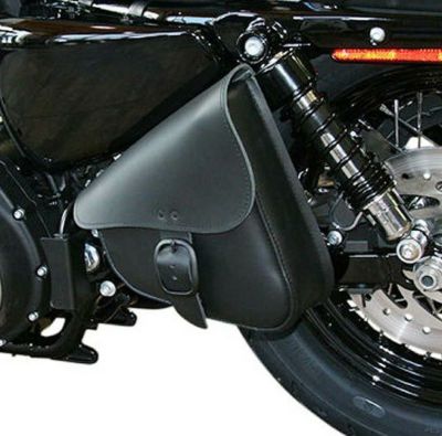 Willie Max レザー スイングアームバッグ ブラックバックル　スポーツスター