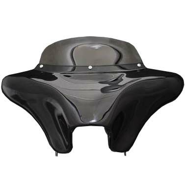 5-3/4インチヘッドライト用BATWING フェアリング オーディオ付き DYNA用 ブラック塗装 ダイナ-01