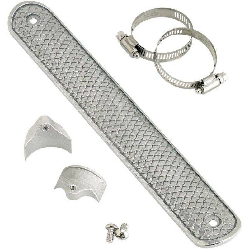 LOWBROW CUSTOMS フィッシュスケールデザイン ヒートシールド 12インチ　ポリッシュ-01