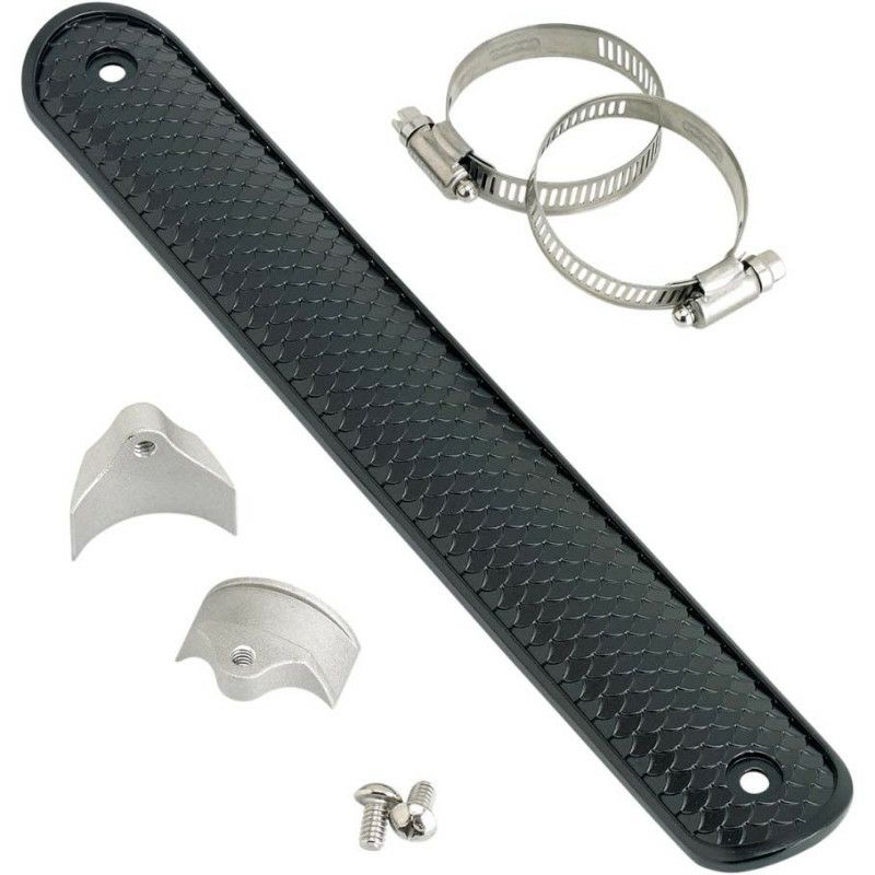 LOWBROW CUSTOMS フィッシュスケールデザイン ヒートシールド 12インチ　ブラック-01