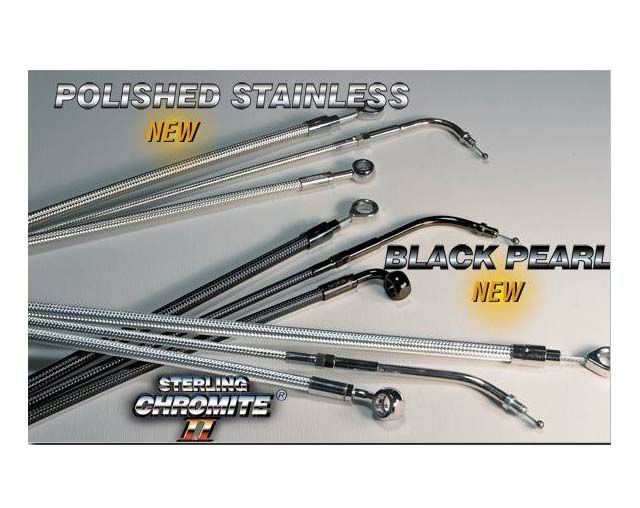 Magnum（マグナム） エイプハンドル用 ステンメッシュ ケーブルラインキット ABS有り　ダイナ-02