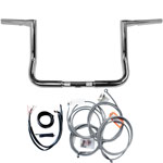 【SALE】LA CHOPPERS Twin Peaks エイプハンガーハンドル+ケーブルセット 10インチ クローム