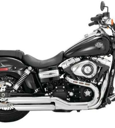 バンス＆ハインズ （VANCE&HINES）  ツインスラッシュ スリップオンマフラー クローム FXDF/FXDWG