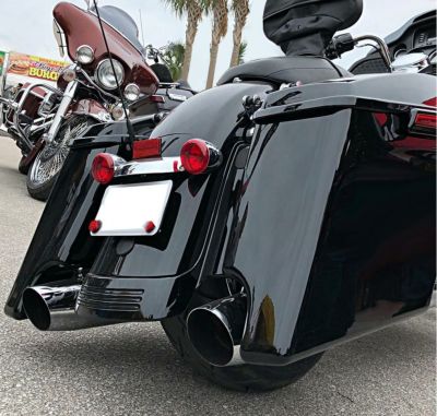 HOGWORKZ 4インチエクステンド・サドルバッグ グロスブラック