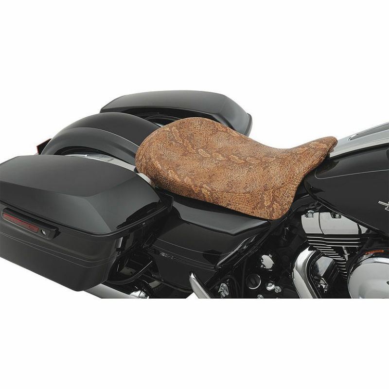 Drag Specialties　ロープロファイル　ソロシート　Tan Python-01