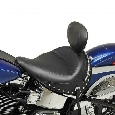 Mustang スタッズ ワイドソロシート バックレスト付 FLSTN