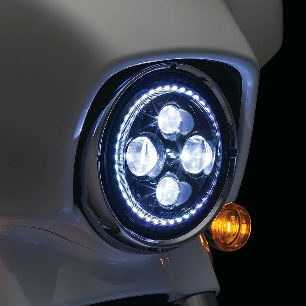 クリアキン Orbit Vision 7インチLEDヘッドライト ホワイトHALOリング 