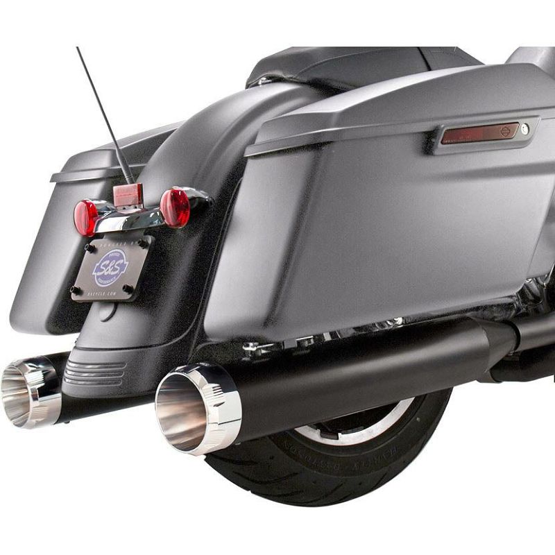 S&S パワーチューン パフォーマンスマフラー 4.5インチ スラスター ブラック/クローム-01