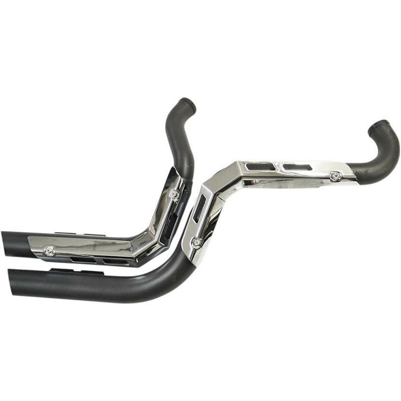 LA Choppers Fusion エキゾーストシステム ブラック/クロームシールド-01