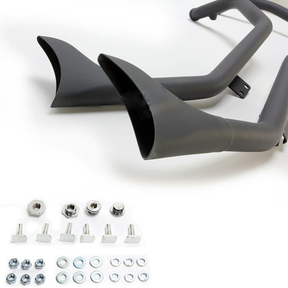 PAUGHCO Upsweep フィッシュテールマフラー　ブラック-02