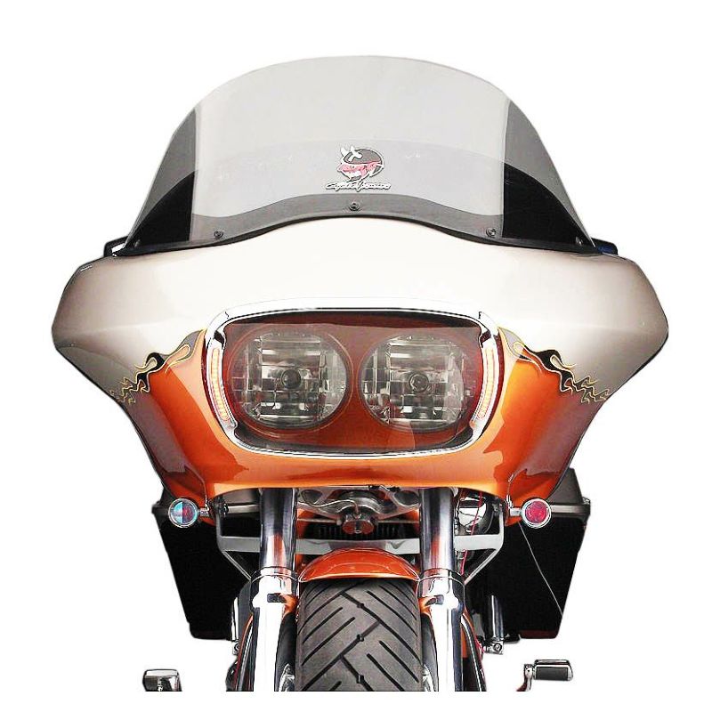 Cycle Visions ヘッドライトベゼルカバー　クローム/クリアレンズ-01