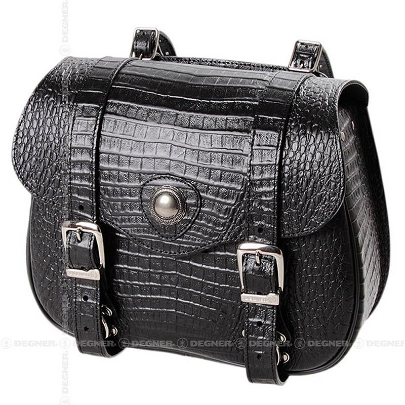 デグナー(DEGNER) クロコダイル柄レザーサドルバッグ　ブラック-01