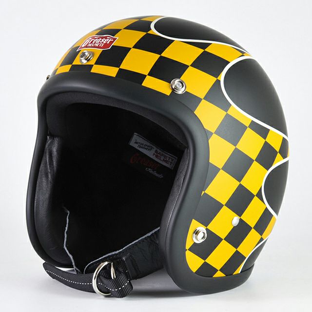GREASER スモールヘルメット CHECKER　マットブラック-01