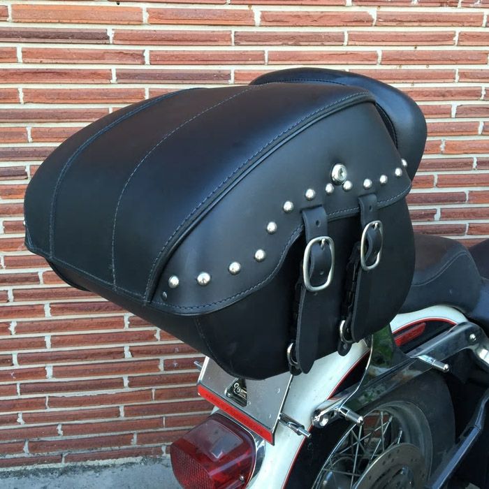 Leather Pros トランク バッグ ラージ リッドスタッズ付-01