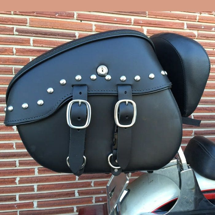 Leather Pros トランク バッグ ラージ リッドスタッズ付-02