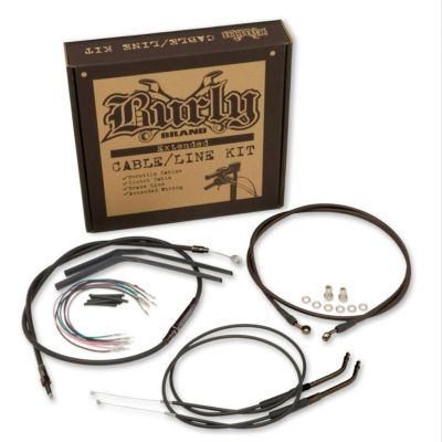 スポーツスター 2004～2013 BURLY 12インチ　Tバー用 ケーブルキット ブラック