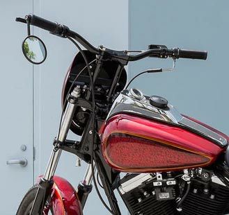 Biltwell 1インチ径 トラッカーミッドハンドルバー 3インチ スムース ブラック
