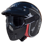 PREMIER　MASK NX　オープンフェースへルメット　ブラック x シルバークローム