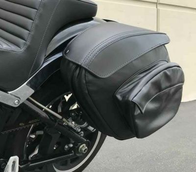 【セール】Leather Pros Retroシリーズ　デタッチャブル・レザーサドルバッグ(左右セット)　ソフテイル用