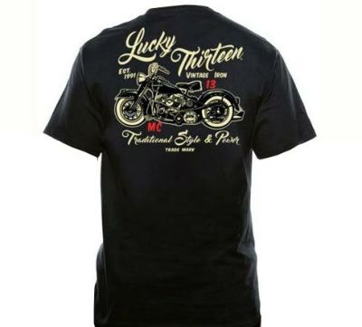 LUCKY 13　ビンテージ　アイアン　Tシャツ　ブラック